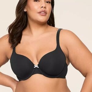 Cacique Lane Bryant Cotton Lightly Lined T-Shirt 36F Black 3D‎